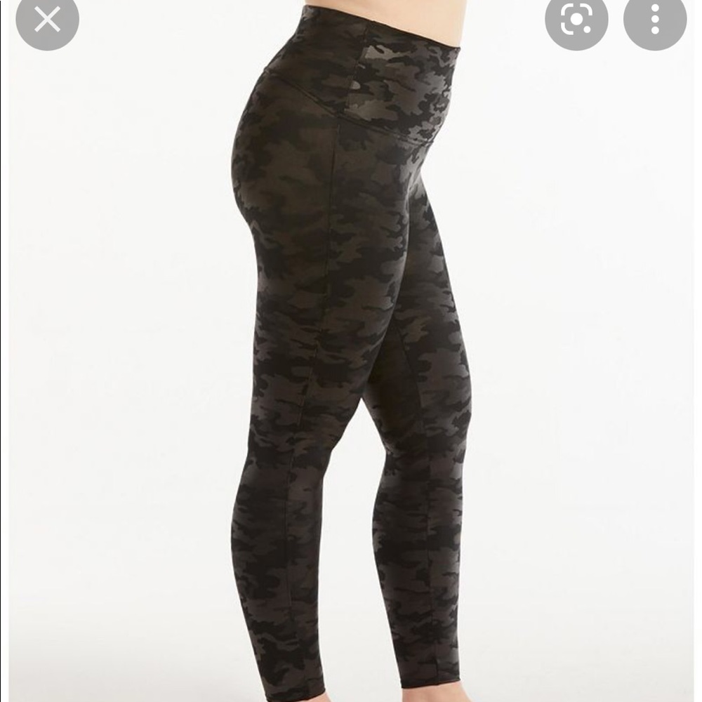 SPANX faux leather camo leggings plus size